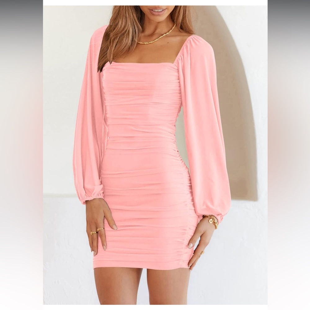 Anrabess Light Pink Bodycon Dress